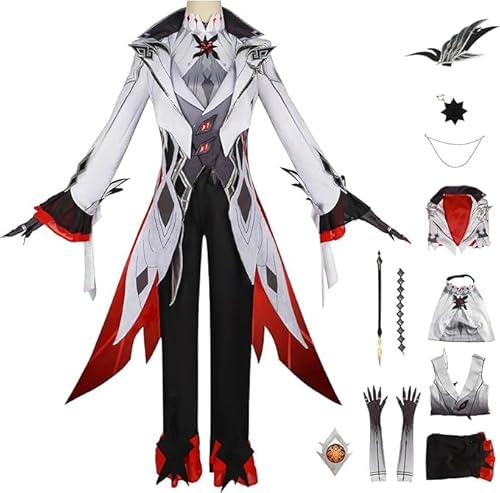 ZHAOSJ Genshin Impact Arlecchino Cosplay Kostüm Komplettset Mit Perücke Genshin Arlecchino Cosplay Verkleidung Arlecchino Cosplay Uniform Halloween Karneval Party Bühnenkostüm von ZHAOSJ