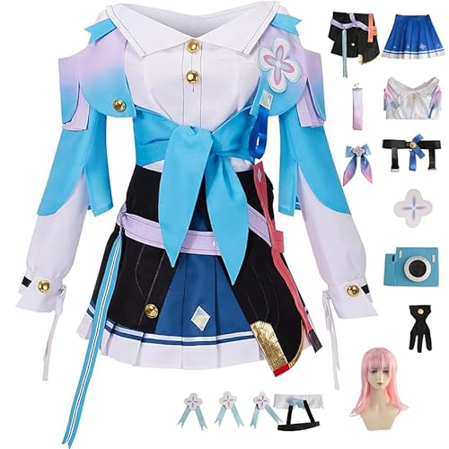 ZHAOSJ Honkai Star Rail 7. März Mädchen Uniform Cosplay Kostüm Erwachsene Blau Lila Kleid Frauen Rock Kleidung von ZHAOSJ