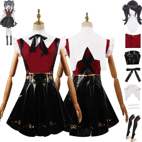 ZHAOSJ Needy Girl Overdose AME-chan Cosplay Kostüm Outfit Spielfigur KANgel JK Uniform Lederrock Perücke Komplettset Halloween Karneval Party Dress Up Anzug von ZHAOSJ