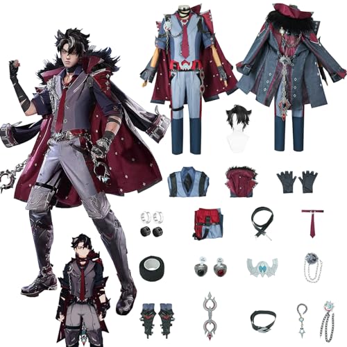ZHAOSJ Spiel Genshin Impact Cosplay Kostüme Rolle Wriothesley Cosplay Uniform Outfits mit Perücke Komplettset Halloween Karneval Party Fancy Dress Up von ZHAOSJ