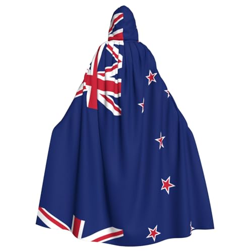 Unisex Erwachsene Halloween Kapuzenumhang - Neuseeland-Flagge Volldruck Cosplay Kostüm Umhang - Bequem und Langlebig Robe Unisex Erwachsene Halloween Kapuzenumhang - Neuseeland-Flagge Volldruck Cosplay Kostüm Umhang - Bequem und Langlebig Robe von ZHAOUR