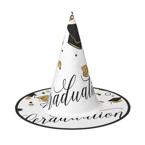 ZHAOUR 1 x Halloween-Hut – Abschluss-Glückwunsch-Druck, Hexen-Dekor, Party, Cosplay, Rollenspiel, Karneval, Maskerade-Zubehör ZHAOUR 1 x Halloween-Hut – Abschluss-Glückwunsch-Druck, Hexen-Dekor, Party, Cosplay, Rollenspiel, Karneval, Maskerade-Zubehör von ZHAOUR