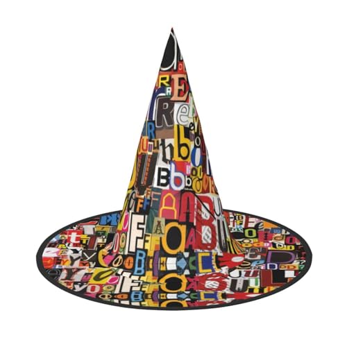 ZHAOUR 1 x Halloween-Hut – Buchstaben- und Zahlen-Druck, Hexen-Dekoration, Party, Cosplay, Rollenspiele, Karneval, Maskerade-Zubehör ZHAOUR 1 x Halloween-Hut – Buchstaben- und Zahlen-Druck, Hexen-Dekoration, Party, Cosplay, Rollenspiele, Karneval, Maskerade-Zubehör von ZHAOUR