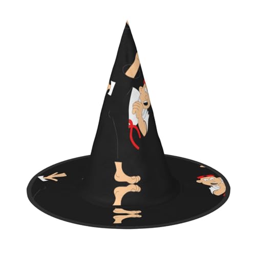 ZHAOUR 1 x Halloween-Hut – Cartoon-Karate-Druck, Hexen-Dekor, Party, Cosplay, Rollenspiele, Karneval, Maskerade-Zubehör ZHAOUR 1 x Halloween-Hut – Cartoon-Karate-Druck, Hexen-Dekor, Party, Cosplay, Rollenspiele, Karneval, Maskerade-Zubehör von ZHAOUR