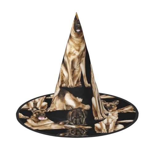 ZHAOUR 1 x Halloween-Hut – Deutscher Schäferhund, Hexen-Dekor, Party, Cosplay, Rollenspiele, Karneval, Maskerade-Zubehör von ZHAOUR