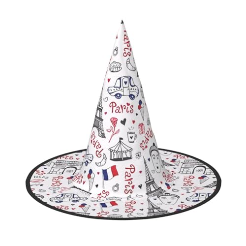 ZHAOUR 1 x Halloween-Hut – Eiffelturm-Druck, Hexen-Dekoration, Party, Cosplay, Rollenspiele, Karneval, Maskerade-Zubehör ZHAOUR 1 x Halloween-Hut – Eiffelturm-Druck, Hexen-Dekoration, Party, Cosplay, Rollenspiele, Karneval, Maskerade-Zubehör von ZHAOUR