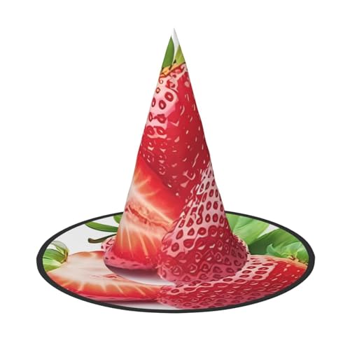 ZHAOUR 1 x Halloween-Hut – Erdbeere (1) Druck Hexen Dekor Party, Cosplay Rollenspiel, Karneval, Verkleiden Maskerade Supplies von ZHAOUR