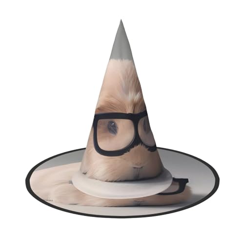 ZHAOUR 1 x Halloween-Hut – Meerschweinchen mit Brille, Hexen-Dekor, Party, Cosplay, Rollenspiel, Karneval, Maskerade-Zubehör von ZHAOUR