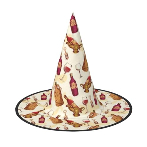 ZHAOUR 1 x Halloween-Hut – Rotwein-Druck, Hexen-Dekor, Party, Cosplay, Rollenspiele, Karneval, Maskerade-Zubehör ZHAOUR 1 x Halloween-Hut – Rotwein-Druck, Hexen-Dekor, Party, Cosplay, Rollenspiele, Karneval, Maskerade-Zubehör von ZHAOUR