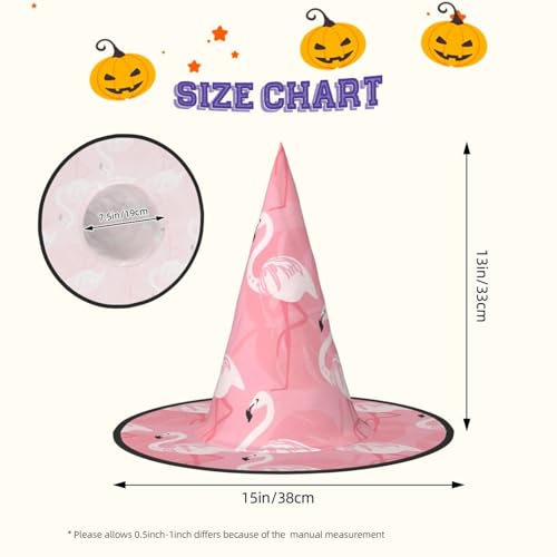 ZHAOUR 1 x Halloween-Hut – Sommer-Flamingo-Palmenblätter, Hexen-Dekor, Party, Cosplay, Rollenspiele, Karneval, Verkleidungen, Maskerade-Zubehör von ZHAOUR