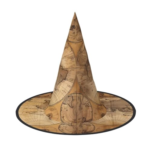 ZHAOUR 1 x Halloween-Hut – Vintage-Alte Weltkarte Druck Hexen Dekor Party, Cosplay Rollenspiel, Karneval, Verkleiden Maskerade Supplies ZHAOUR 1 x Halloween-Hut – Vintage-Alte Weltkarte Druck Hexen Dekor Party, Cosplay Rollenspiel, Karneval, Verkleiden Maskerade Supplies von ZHAOUR