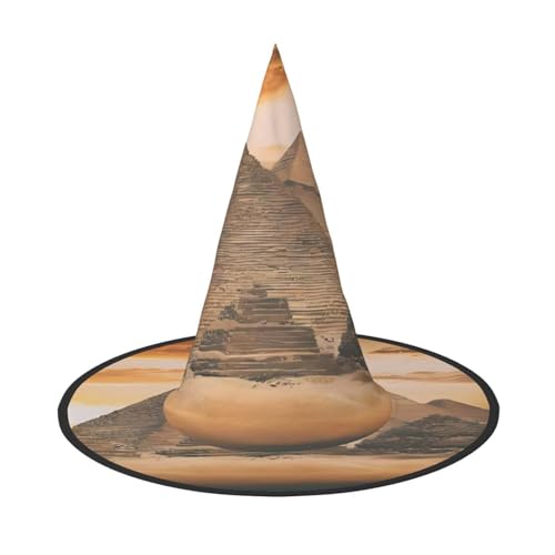 ZHAOUR 1 x Halloween-Hut – Vintage Great Egyptian Pyramid Print Hexen Decor Party, Cosplay Rollenspiel, Karneval, Verkleiden Maskerade Supplies von ZHAOUR