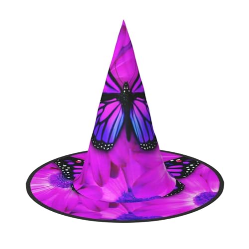 ZHAOUR 1 x Halloween-Hut – lila Schmetterling und Blumendruck, Hexen-Dekor, Party, Cosplay, Rollenspiele, Karneval, Maskerade-Zubehör ZHAOUR 1 x Halloween-Hut – lila Schmetterling und Blumendruck, Hexen-Dekor, Party, Cosplay, Rollenspiele, Karneval, Maskerade-Zubehör von ZHAOUR