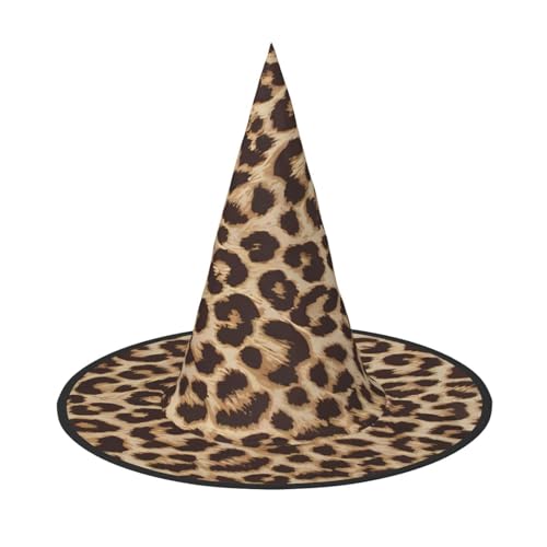 ZHAOUR 1 x Halloween-Hut – lustiger Leoparden-Druck, Hexen-Dekor, Party, Cosplay, Rollenspiele, Karneval, Maskerade-Zubehör von ZHAOUR