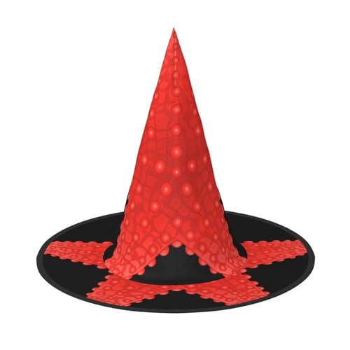 ZHAOUR 1 x Halloween-Hut – roter Seestern-Druck, Hexen-Dekor, Party, Cosplay, Rollenspiele, Karneval, Maskerade-Zubehör ZHAOUR 1 x Halloween-Hut – roter Seestern-Druck, Hexen-Dekor, Party, Cosplay, Rollenspiele, Karneval, Maskerade-Zubehör von ZHAOUR