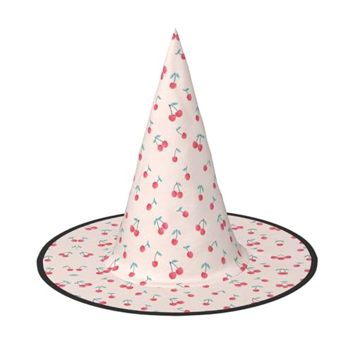 ZHAOUR 1 x Halloween-Hut – schöne süße rote Kirsche Druck Hexen Dekor Party, Cosplay Rollenspiel, Karneval, Verkleiden Maskerade Supplies von ZHAOUR