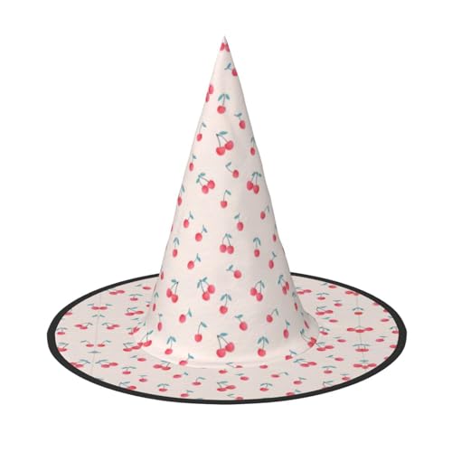 ZHAOUR 1 x Halloween-Hut – schöne süße rote Kirsche Druck Hexen Dekor Party, Cosplay Rollenspiel, Karneval, Verkleiden Maskerade Supplies von ZHAOUR