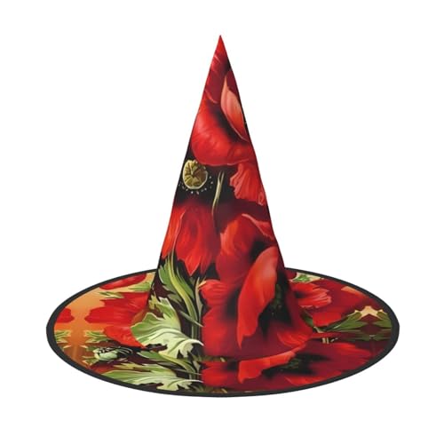 ZHAOUR 1 x Halloween-Hut – schöner roter Mohnblumen-Druck, Hexen-Dekor, Party, Cosplay, Rollenspiele, Karneval, Maskerade-Zubehör ZHAOUR 1 x Halloween-Hut – schöner roter Mohnblumen-Druck, Hexen-Dekor, Party, Cosplay, Rollenspiele, Karneval, Maskerade-Zubehör von ZHAOUR