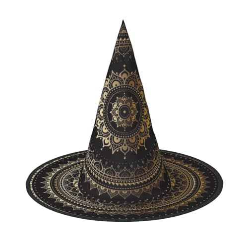 ZHAOUR 2 Stück Halloween-Hut – Kreisdruck Hexen Dekor Party, Cosplay Rollenspiel, Karneval, Verkleiden Maskerade Supplies von ZHAOUR