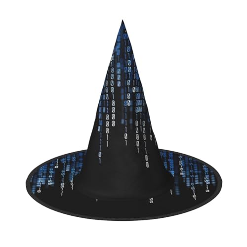ZHAOUR 2 Stück Halloween-Hut – der blaue Binärdruck Hexen Dekor Party, Cosplay, Rollenspiele, Karneval, Maskerade Supplies von ZHAOUR
