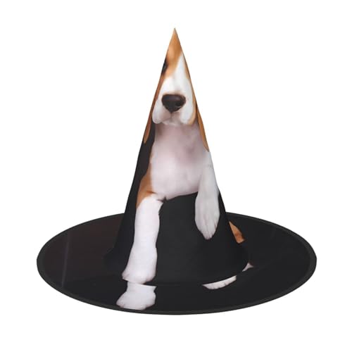 ZHAOUR 2 Stück Halloween-Hut – ovely Haustier Hund Beagle Print Hexen Dekor Party Cosplay Rollenspiel Karneval Verkleiden Maskerade Supplies von ZHAOUR