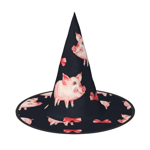ZHAOUR 2 Stück Halloween-Hut – roter süßer Schweinchen-Druck, Hexen-Dekoration, Party, Cosplay, Rollenspiele, Karneval, Maskerade-Zubehör ZHAOUR 2 Stück Halloween-Hut – roter süßer Schweinchen-Druck, Hexen-Dekoration, Party, Cosplay, Rollenspiele, Karneval, Maskerade-Zubehör von ZHAOUR