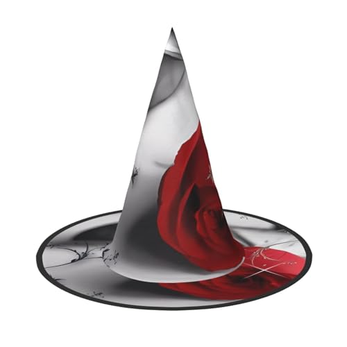ZHAOUR 3 Stück Halloween-Hut – Rote Rose 1 (1) Druck Hexen Dekor Party, Cosplay Rollenspiel, Karneval, Verkleiden Maskerade Supplies von ZHAOUR
