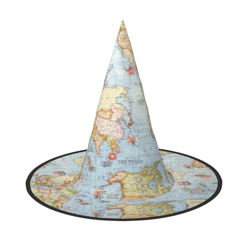 ZHAOUR 3 Stück Halloween-Hut – Weltkarte Druck Hexen Dekor Party, Cosplay Rollenspiel, Karneval, Verkleiden Maskerade Supplies ZHAOUR 3 Stück Halloween-Hut – Weltkarte Druck Hexen Dekor Party, Cosplay Rollenspiel, Karneval, Verkleiden Maskerade Supplies von ZHAOUR