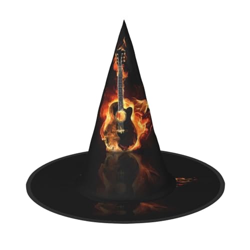 ZHAOUR 3 x Halloween-Hut – Feuergitarre (1) Druck Hexen Dekor Party, Cosplay, Rollenspiel, Karneval, Maskerade Supplies von ZHAOUR