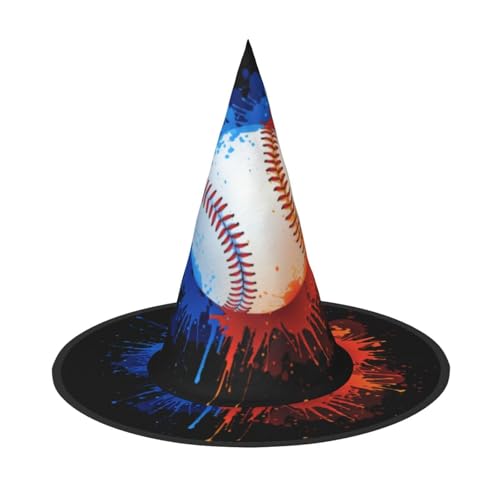 ZHAOUR 3 x Halloween-Hut – Kunst-Baseballdruck, Hexen-Dekor, Party, Cosplay, Rollenspiele, Karneval, Maskerade-Zubehör von ZHAOUR