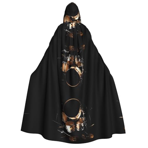 ZHAOUR Cooles Schlagzeug-Set mit Kapuze, Umhang für Halloween, Unisex, Erwachsene, Party, Karneval, Comic-Ausstellung, Cosplay-Bademantel von ZHAOUR