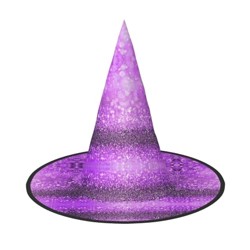 ZHAOUR Halloween-Hut – glitzernder violetter Hexen-Dekor, Party, Cosplay, Rollenspiele, Karneval, Maskerade-Zubehör, 3 Stück von ZHAOUR