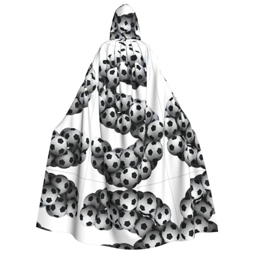 ZHAOUR Halloween-Kapuzenumhang mit Fußball-Font-lette-Druck, Umhang – Unisex für Erwachsene, Party, Karneval, Comic-Ausstellung, Cosplay-Bademantel von ZHAOUR