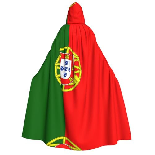 ZHAOUR Halloween-Kapuzenumhang mit portugiesischer Flagge, Unisex, Erwachsenenparty, Karneval, Comic-Ausstellung, Cosplay-Bademantel von ZHAOUR