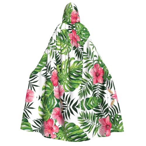 ZHAOUR Halloween-Kapuzenumhang mit tropischem Blätteraufdruck, Unisex, Erwachsenenparty, Karneval, Comic-Ausstellung, Cosplay-Bademantel von ZHAOUR