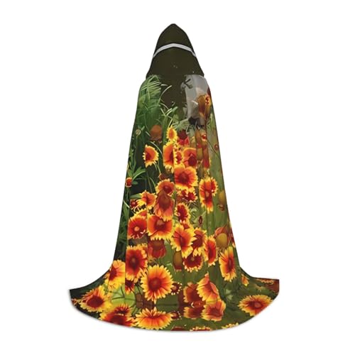 ZHAOUR L Halloween Kapuzenumhang - Unisex Himmlische Chrysantheme (1) Druck Kostüme für Party, Karneval, Comic Ausstellung, Cosplay und mehr von ZHAOUR