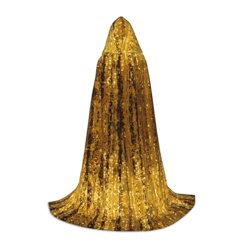 ZHAOUR M Halloween Kapuzenumhang - Unisex Gold Pailletten Sparkle Print Kostüme für Party, Karneval, Comic Ausstellung, Cosplay und mehr ZHAOUR M Halloween Kapuzenumhang - Unisex Gold Pailletten Sparkle Print Kostüme für Party, Karneval, Comic Ausstellung, Cosplay und mehr von ZHAOUR
