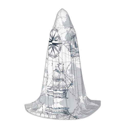 ZHAOUR S Halloween-Kapuzenumhang – Unisex-Kostüme mit Bootskarte für Party, Karneval, Comic-Ausstellung, Cosplay und mehr von ZHAOUR