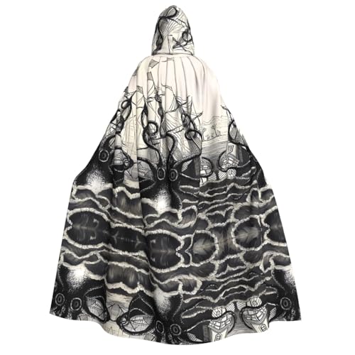 ZHAOUR Umhang mit Segelpirat, Oktopus-Druck, Halloween, Kapuzenumhang, Unisex, Erwachsene, Party, Karneval, Comic-Ausstellung, Cosplay-Bademantel ZHAOUR Umhang mit Segelpirat, Oktopus-Druck, Halloween, Kapuzenumhang, Unisex, Erwachsene, Party, Karneval, Comic-Ausstellung, Cosplay-Bademantel von ZHAOUR