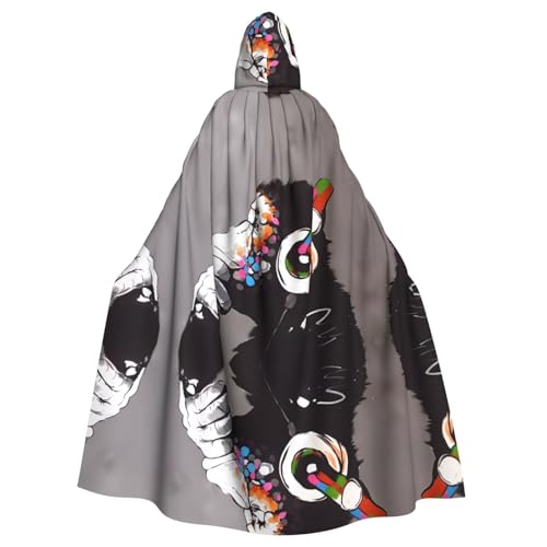 ZHAOUR Unisex Erwachsene Halloween Kapuzenumhang - Affe Musik Volldruck Cosplay Kostüm Umhang - Bequem und Langlebig Robe ZHAOUR Unisex Erwachsene Halloween Kapuzenumhang - Affe Musik Volldruck Cosplay Kostüm Umhang - Bequem und Langlebig Robe von ZHAOUR