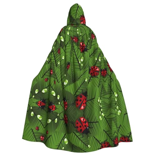 ZHAOUR Unisex Erwachsene Halloween Kapuzenumhang - Blätter und Marienkäfer Volldruck Cosplay Kostüm Umhang - Bequeme und langlebige Robe ZHAOUR Unisex Erwachsene Halloween Kapuzenumhang - Blätter und Marienkäfer Volldruck Cosplay Kostüm Umhang - Bequeme und langlebige Robe von ZHAOUR