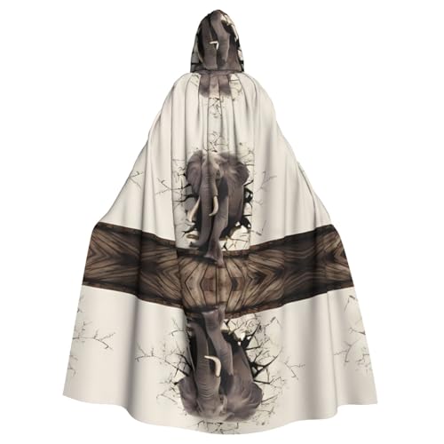 ZHAOUR Unisex Erwachsene Halloween Kapuzenumhang - Broken Wall Elefant Full Print Cosplay Kostüm Umhang - Bequem und Langlebig Robe ZHAOUR Unisex Erwachsene Halloween Kapuzenumhang - Broken Wall Elefant Full Print Cosplay Kostüm Umhang - Bequem und Langlebig Robe von ZHAOUR