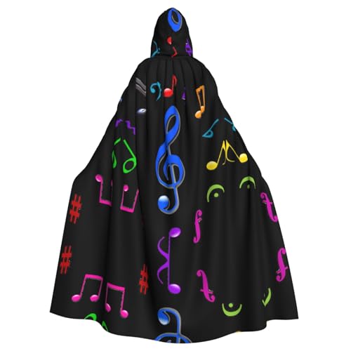 ZHAOUR Unisex Erwachsene Halloween Kapuzenumhang - Bunte pentatonische Musik Volldruck Cosplay Kostüm Umhang - Bequeme und langlebige Robe ZHAOUR Unisex Erwachsene Halloween Kapuzenumhang - Bunte pentatonische Musik Volldruck Cosplay Kostüm Umhang - Bequeme und langlebige Robe von ZHAOUR