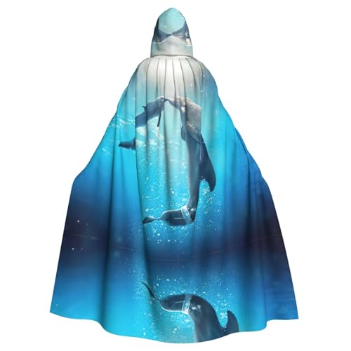 ZHAOUR Unisex Erwachsene Halloween Kapuzenumhang - Delfin im Meer Volldruck Cosplay Kostüm Umhang - Bequem und langlebig Robe ZHAOUR Unisex Erwachsene Halloween Kapuzenumhang - Delfin im Meer Volldruck Cosplay Kostüm Umhang - Bequem und langlebig Robe von ZHAOUR