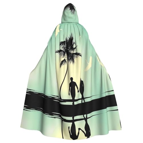 ZHAOUR Unisex Erwachsene Halloween Kapuzenumhang - Ehepaar gehen am Strand Volldruck Cosplay Kostüm Umhang - Bequeme und langlebige Robe ZHAOUR Unisex Erwachsene Halloween Kapuzenumhang - Ehepaar gehen am Strand Volldruck Cosplay Kostüm Umhang - Bequeme und langlebige Robe von ZHAOUR