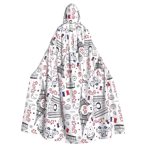 ZHAOUR Unisex Erwachsene Halloween Kapuzenumhang - Eiffelturm Volldruck Cosplay Kostüm Umhang - Bequem und langlebig Robe ZHAOUR Unisex Erwachsene Halloween Kapuzenumhang - Eiffelturm Volldruck Cosplay Kostüm Umhang - Bequem und langlebig Robe von ZHAOUR