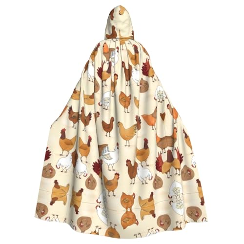 ZHAOUR Unisex Erwachsene Halloween Kapuzenumhang - Eine Brut von Hühnern Volldruck Cosplay Kostüm Umhang - Bequem und Langlebig Robe ZHAOUR Unisex Erwachsene Halloween Kapuzenumhang - Eine Brut von Hühnern Volldruck Cosplay Kostüm Umhang - Bequem und Langlebig Robe von ZHAOUR