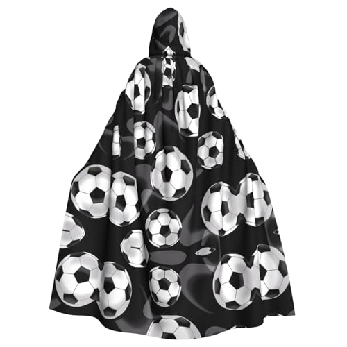 ZHAOUR Unisex Erwachsene Halloween Kapuzenumhang - Fußball Schwarz Volldruck Cosplay Kostüm Umhang - Bequem und Langlebig Robe ZHAOUR Unisex Erwachsene Halloween Kapuzenumhang - Fußball Schwarz Volldruck Cosplay Kostüm Umhang - Bequem und Langlebig Robe von ZHAOUR