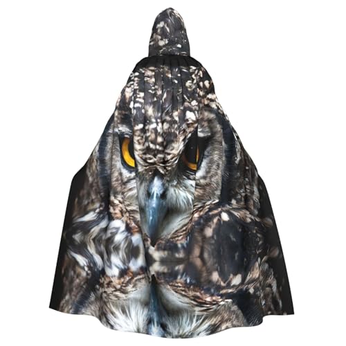 ZHAOUR Unisex Erwachsene Halloween Kapuzenumhang - Gelbe Augen Eule Volldruck Cosplay Kostüm Umhang - Bequem und Langlebig Robe ZHAOUR Unisex Erwachsene Halloween Kapuzenumhang - Gelbe Augen Eule Volldruck Cosplay Kostüm Umhang - Bequem und Langlebig Robe von ZHAOUR
