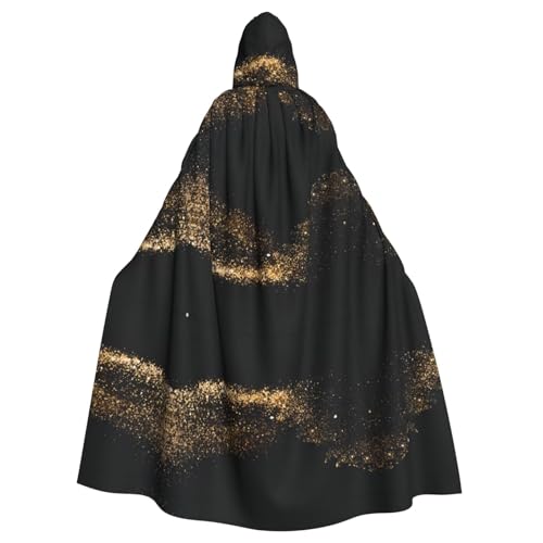 ZHAOUR Unisex Erwachsene Halloween Kapuzenumhang - Gold Schwarz Sand Volldruck Cosplay Kostüm Umhang - Bequem und Langlebig Robe ZHAOUR Unisex Erwachsene Halloween Kapuzenumhang - Gold Schwarz Sand Volldruck Cosplay Kostüm Umhang - Bequem und Langlebig Robe von ZHAOUR